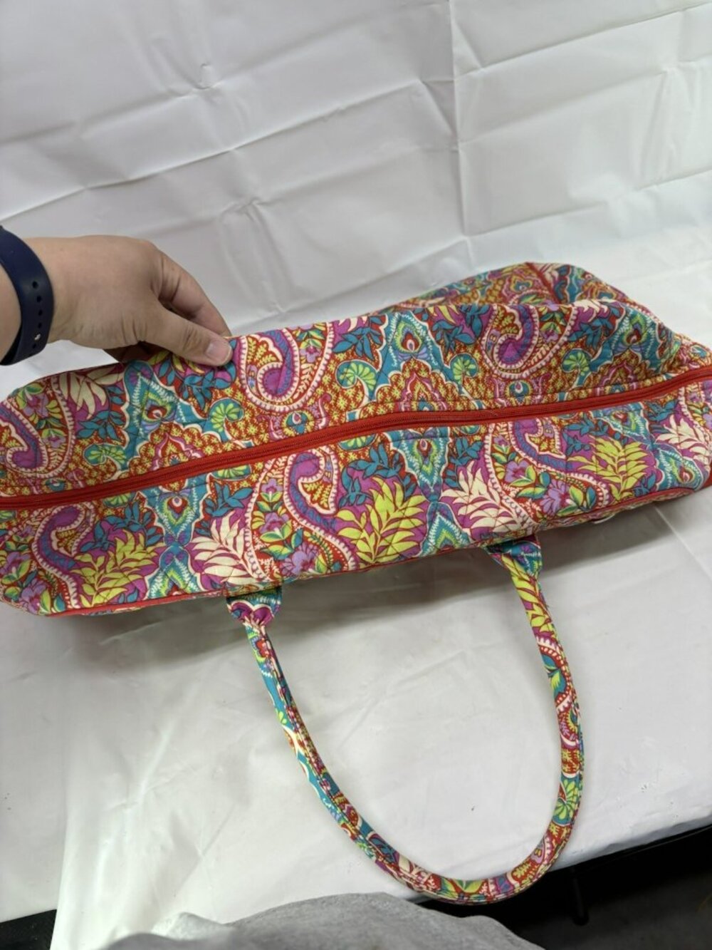 Vera Bradley Paisley in Paradise Weekender Duffle Bag w/ Strap & Luggage Sleeve - Picture 10 of 16